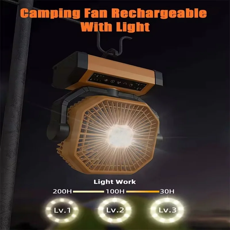 Can Be As A Power Bank Portable Hurricane Emergency 40000mAh High Capacity Battery Outdoor Tent Battery Fan 2