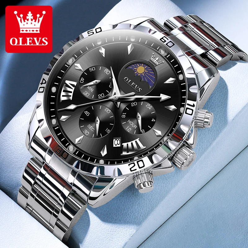 ساعة كوارتز مضيئة مقاومة للماء من OLEVS للرجال ، ت...