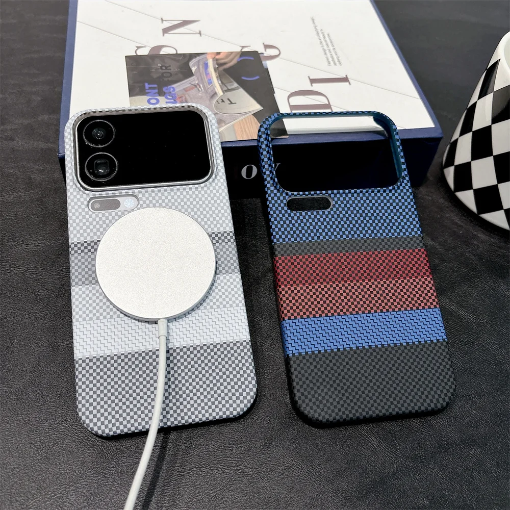 Ultra Slim Magnetic Kevlar Pattern Phone Case with Magsafe Wireless Charging Compatibility