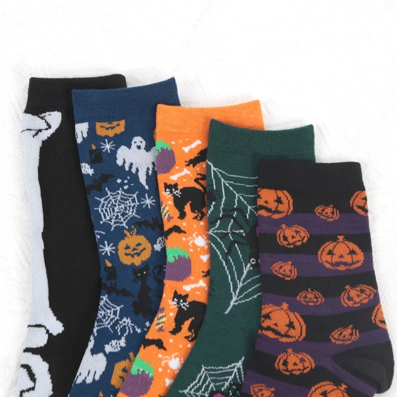 Anime Funny Socks Halloween Women Creative Cosplay Hip Hop Novelty Harajuku Bone Spider Web Male Skateboard Japanese Long Socks