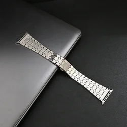 Premium Stainless Steel Watch Band - Luxury Metal Strap - 44mm 45mm 46mm 49mm (Silver)