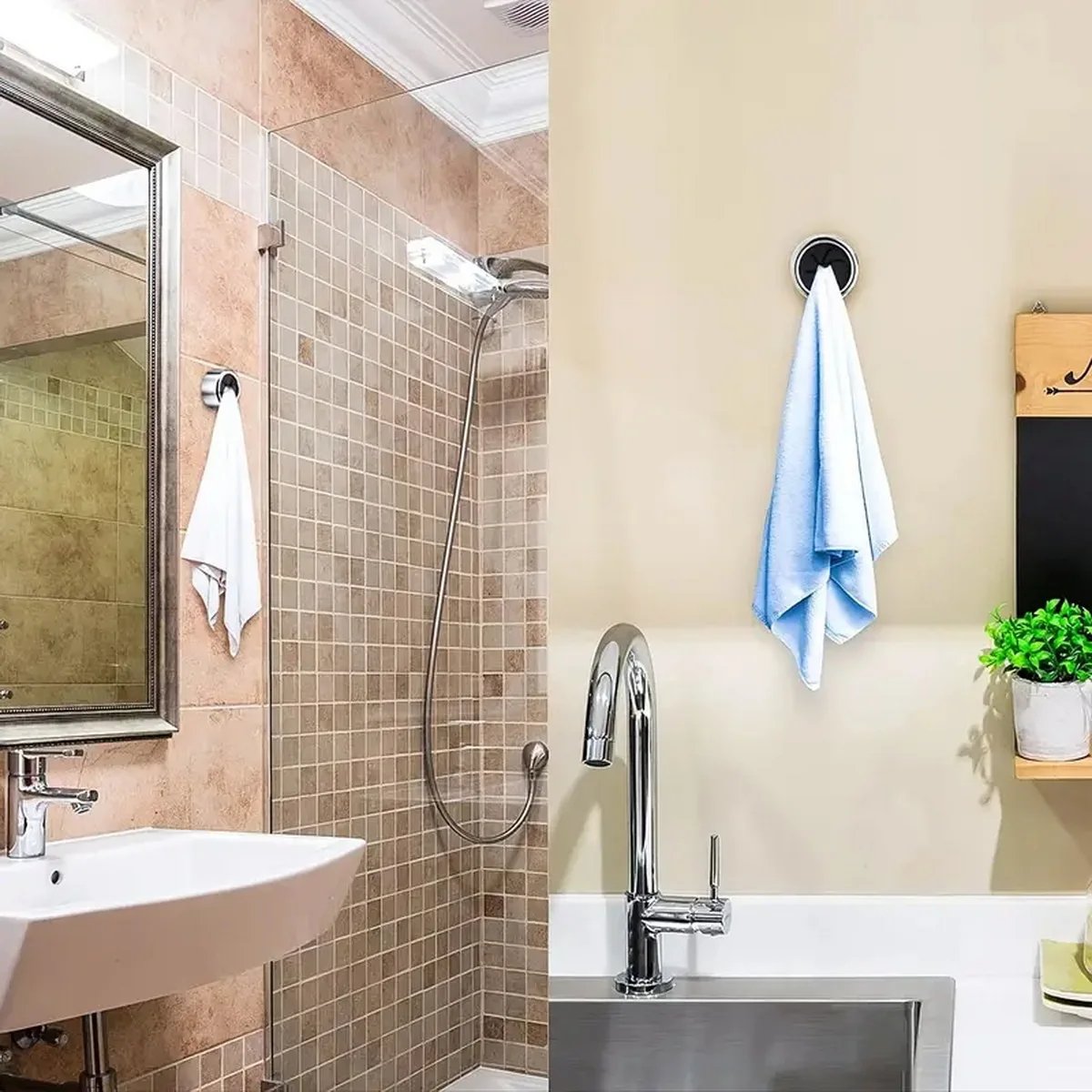 Self Adhesive Towel Plug Holder Wall Mounted Bathroom Organizers Towel Hooks Storage Rack Kitchen Rags Dishcloth Clips wall mounted hook rack towel hook rack