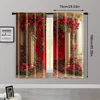 2pc,  Valentine's Day Window Curtains Luxury Vintage Rose Arch Durable Polyester,Without Electricity Birthday Party for 3