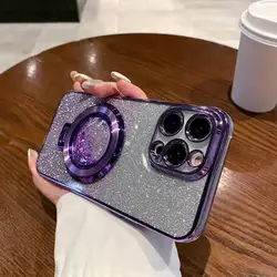 Quicksand Glitter Ring Stand Phone Case with Enhanced Protection and Elegant Design for Xiaomi 12 Lite (PURPLE)