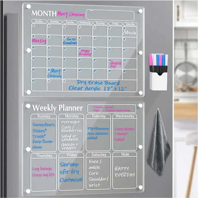 MOKIU Tableau Magnétique Tableaux à mémos Calendrier de frigo