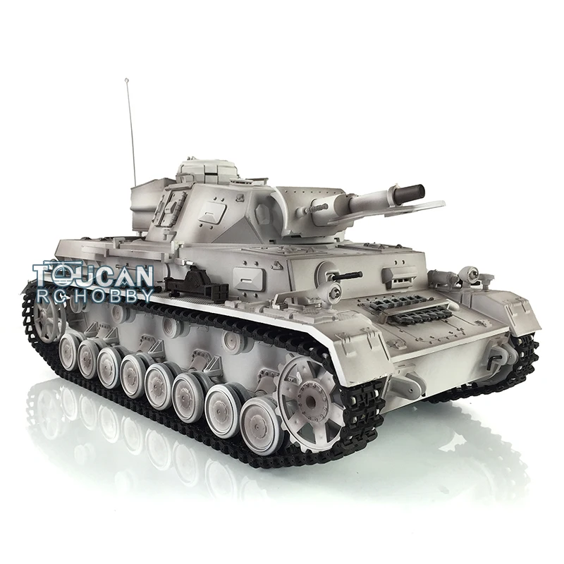 Outdoor Toys Toucan 2.4G Heng Long 1/16 Snow 7.0 Upgraded Panzer IV F RTR Remote Control RC Tank 3858 Metal Tracks TH17390 4