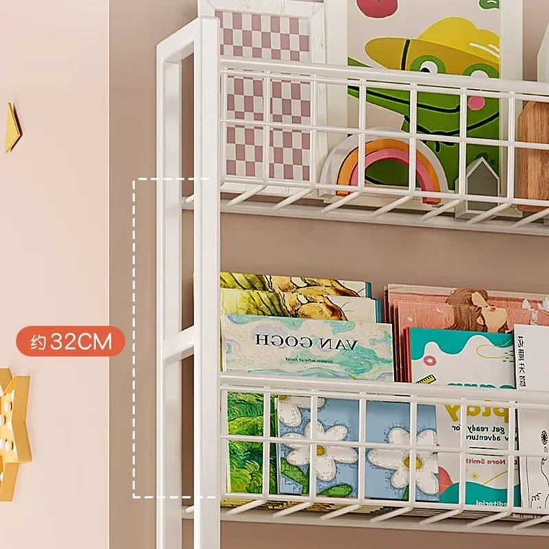 Magazine Rack Library Booksellers Shelf Storage Bedroom Metal Shelving Floor Bookcase Home Kids Estantes Bookshelf Furniture