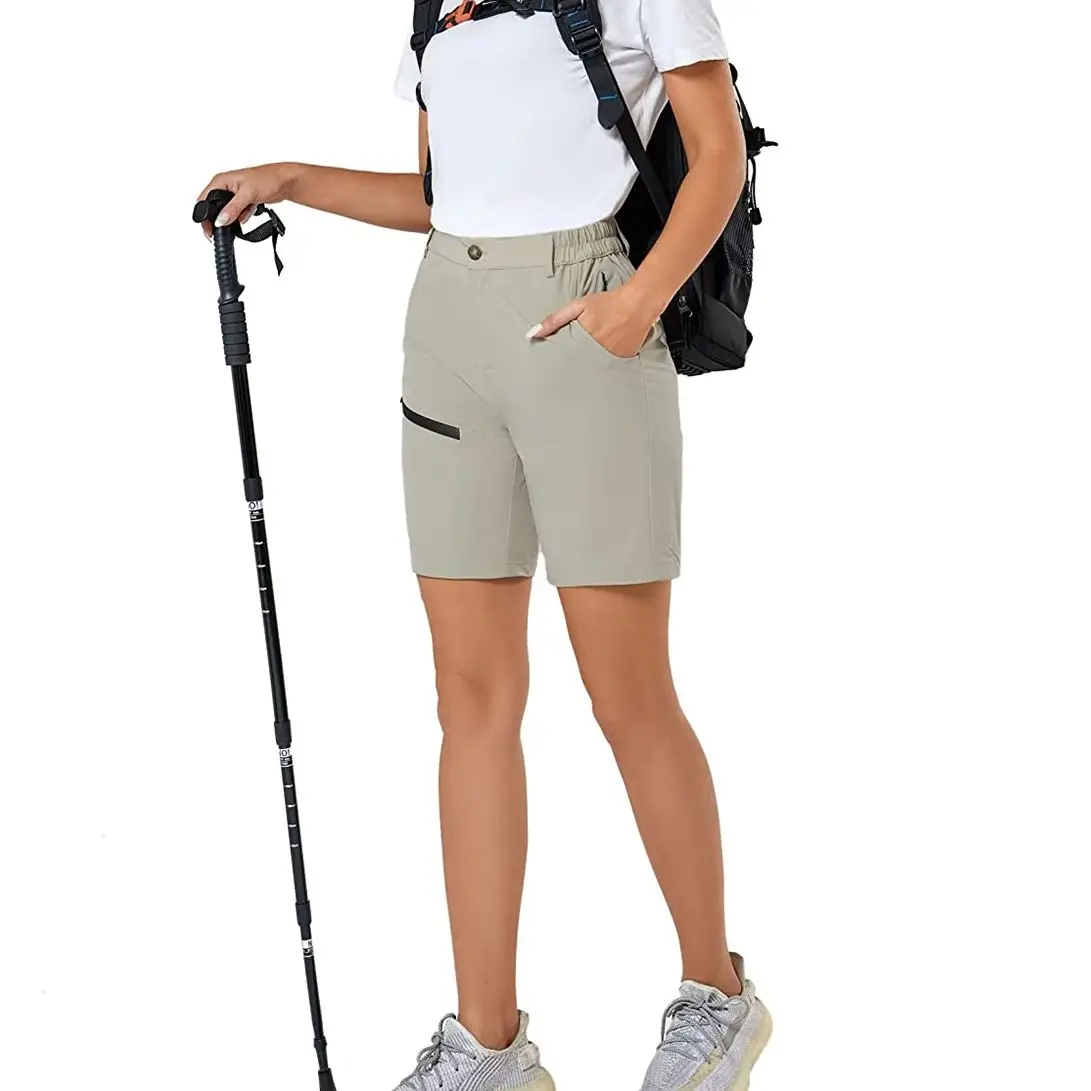Women's Hiking Sports Shorts Outdoor Quick Dry Golf Camping Climbing Waterproof Travel Short Pants with Zipper Pockets