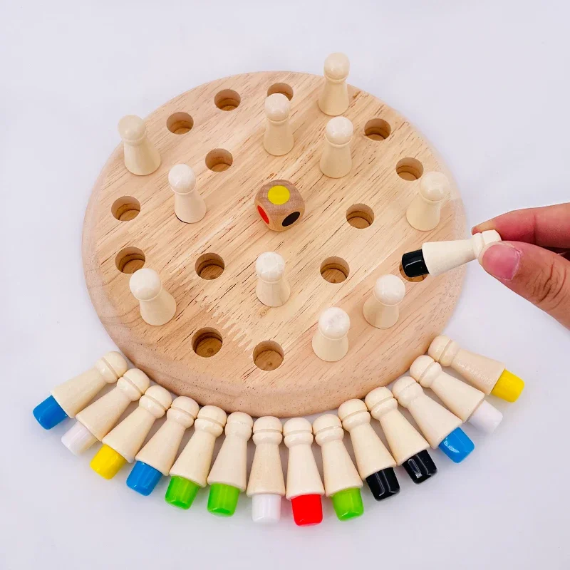Wooden puzzle toys Wooden Memory match stick Chess Color game board Puzzles Montessori Educational toy Cognitive ability Learning toys for Children