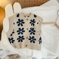 Autumn Baby Sweater Vintage Knit Kids Vests for Girls Boys Waistcoat Children Cardigan Coat Infant Clothing Baby Clothes 3
