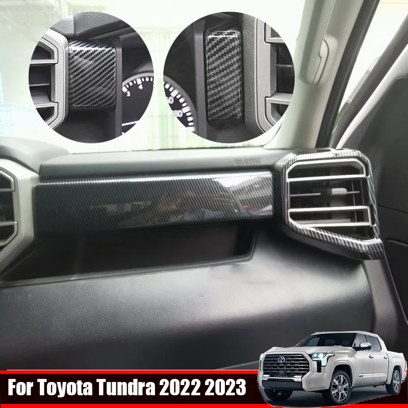 

Для Toyota Tundra 2022 2023 ABS Carbonfiber центральное управление Copilot полоса Передняя панель приборной панели Крышка отделка аксессуары для интерьера