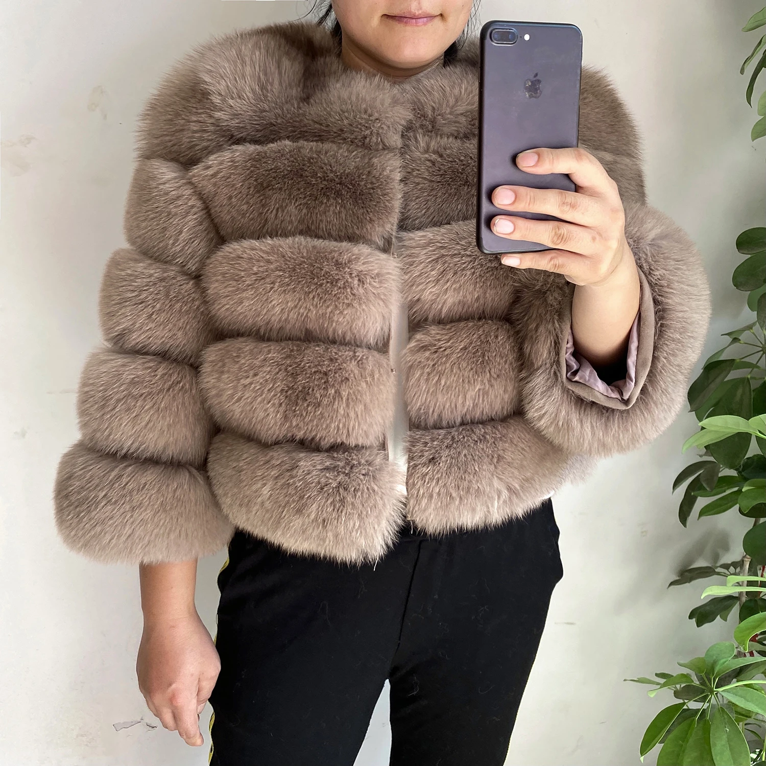 Real Fur Coat Women's Winter Warm Natural Fox Fur Coat High Quality LAN Fox Luxury Fashion 50cm Short Jacket Wholesale Hot 2023 2