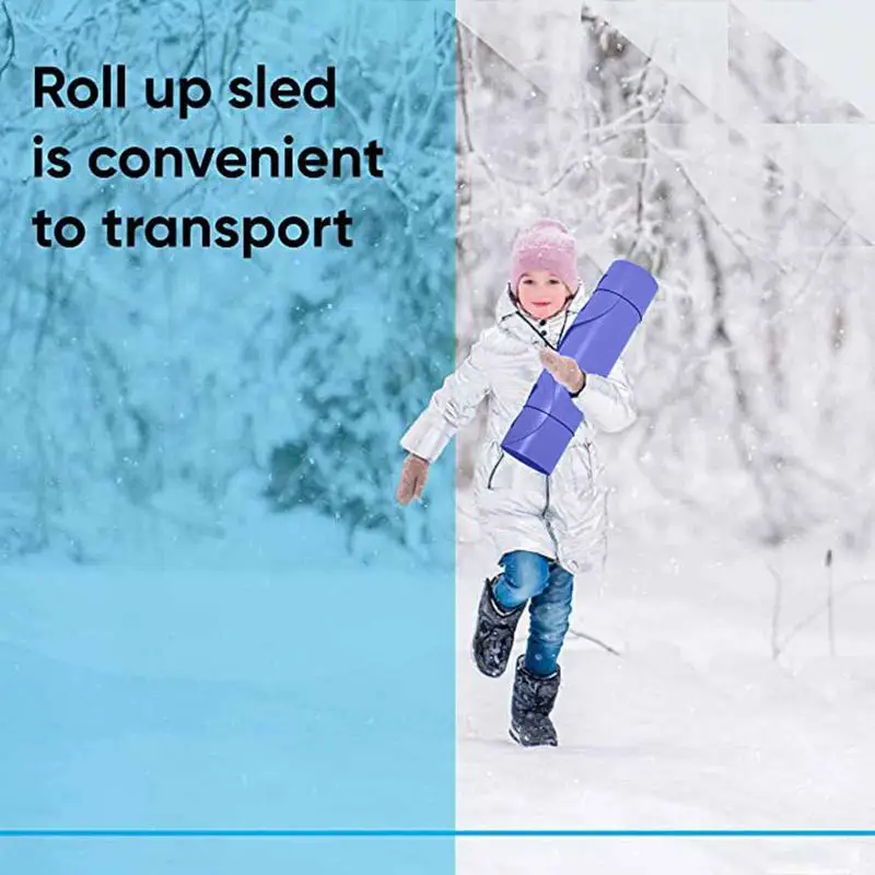 Snow Slider Roll-up Sled For Winter Snow Snowboard Sled Sledding Equipment Lightweight Outdoor Slider Mat For Kids And