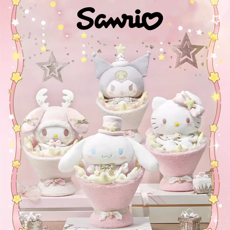 

Genuine Sanrio Star Wish Bouquet Doll Hello Kitty My Melody Cinnamoroll Kuromi Flower Plush Doll Children's Toy Birthday Gift