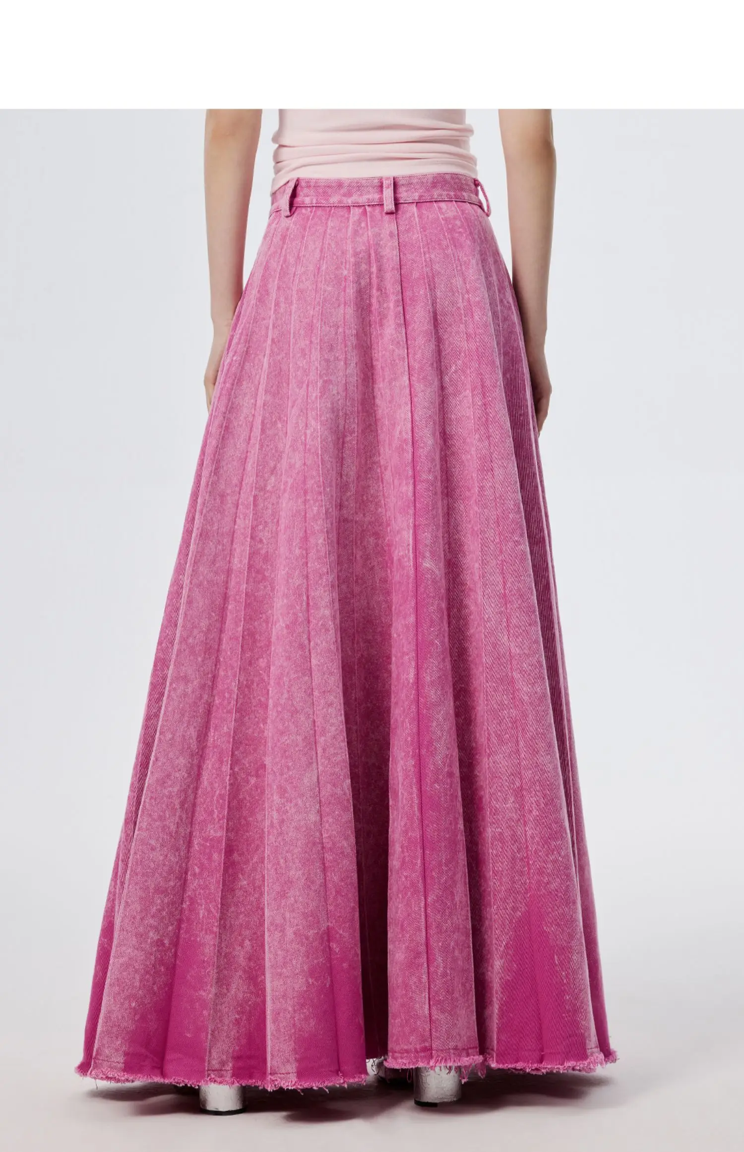 ★MAINBOOTH★Flower Denim Skirt(PINK)★正規品/韓国直送料込 Women A-line Denim Pink Skirt Vintage Aesthetic Y2k Long
