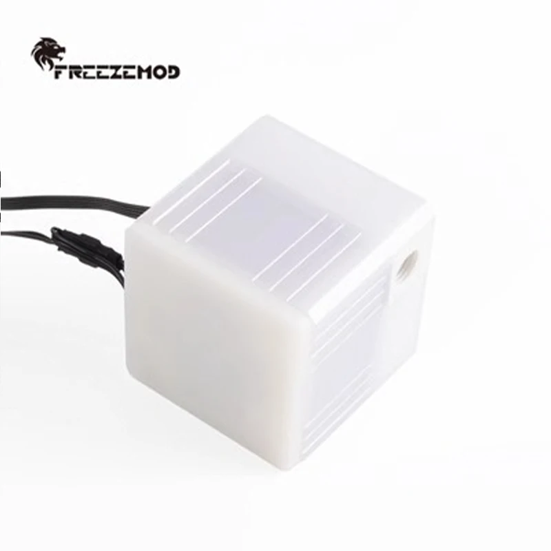 Zemod-computer Water Cooling Pump Full White pc Liquid Cooler Engine Universal Thread Argb 5v 65x65 mm g1 4 - Imagem 2
