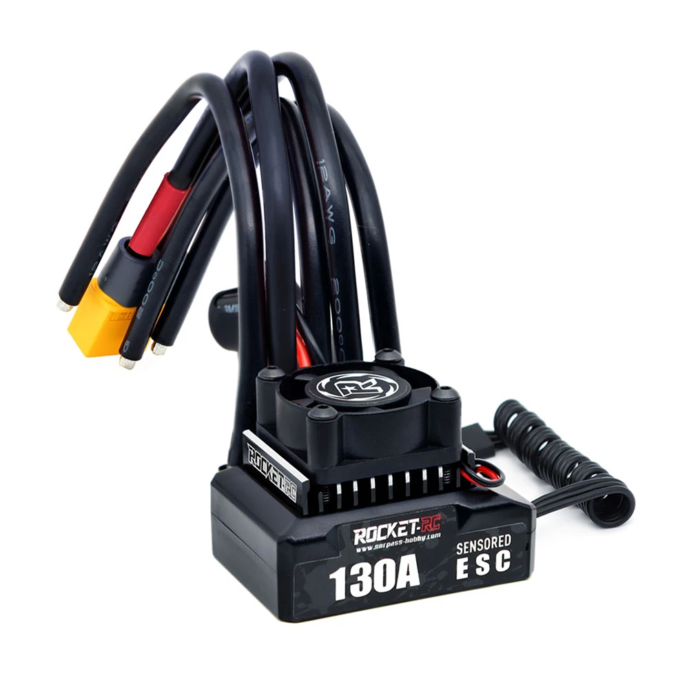 Kit complet moteur brushless 130A ESC avec câbles et connecteurs pour voiture RC 1/10.