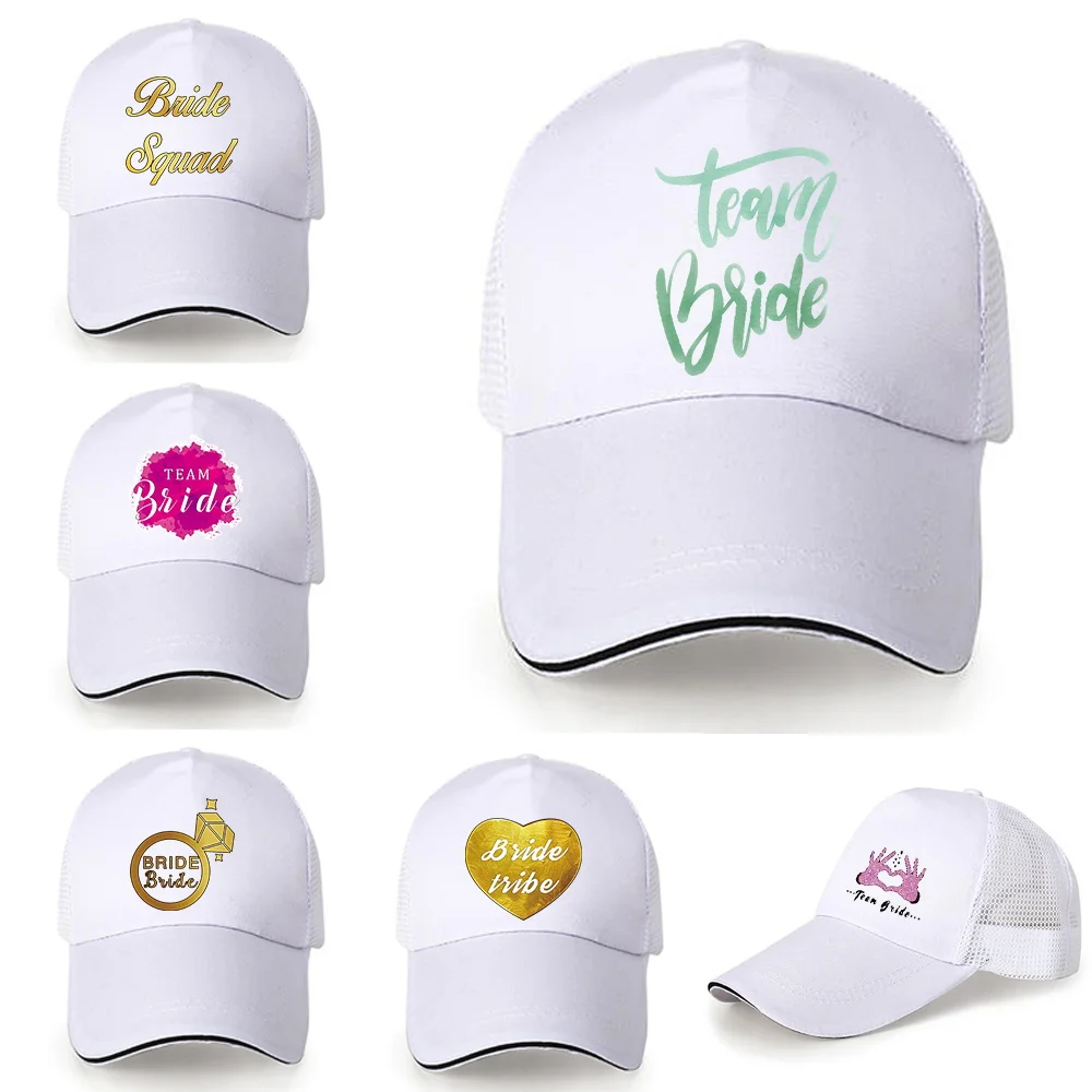 Summer Unisex Men Fishing Baseball Caps Women Breathable Mesh Snapback Hats Bride Print Casual Sport White Adjustable Hats Cap