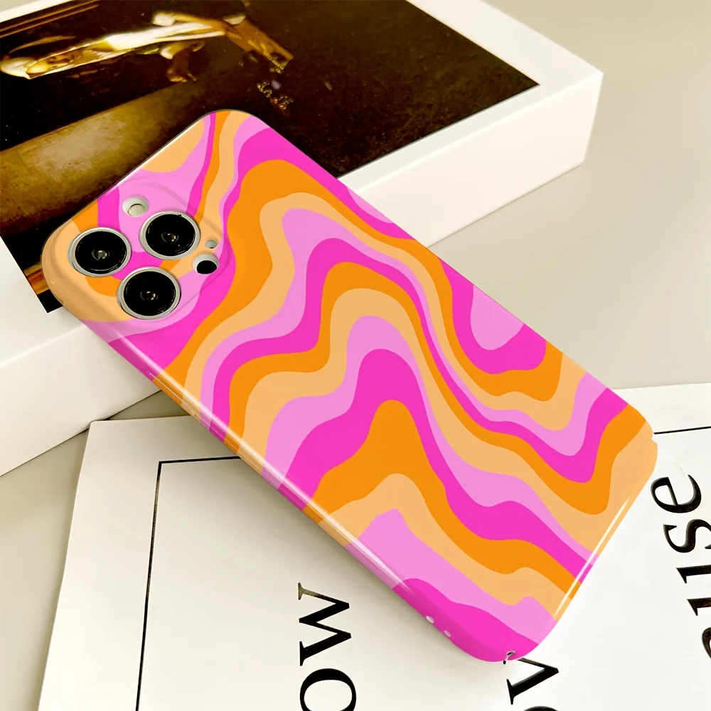 Pink Orange Wavy Glossy Phone Case - Hard PC Finish