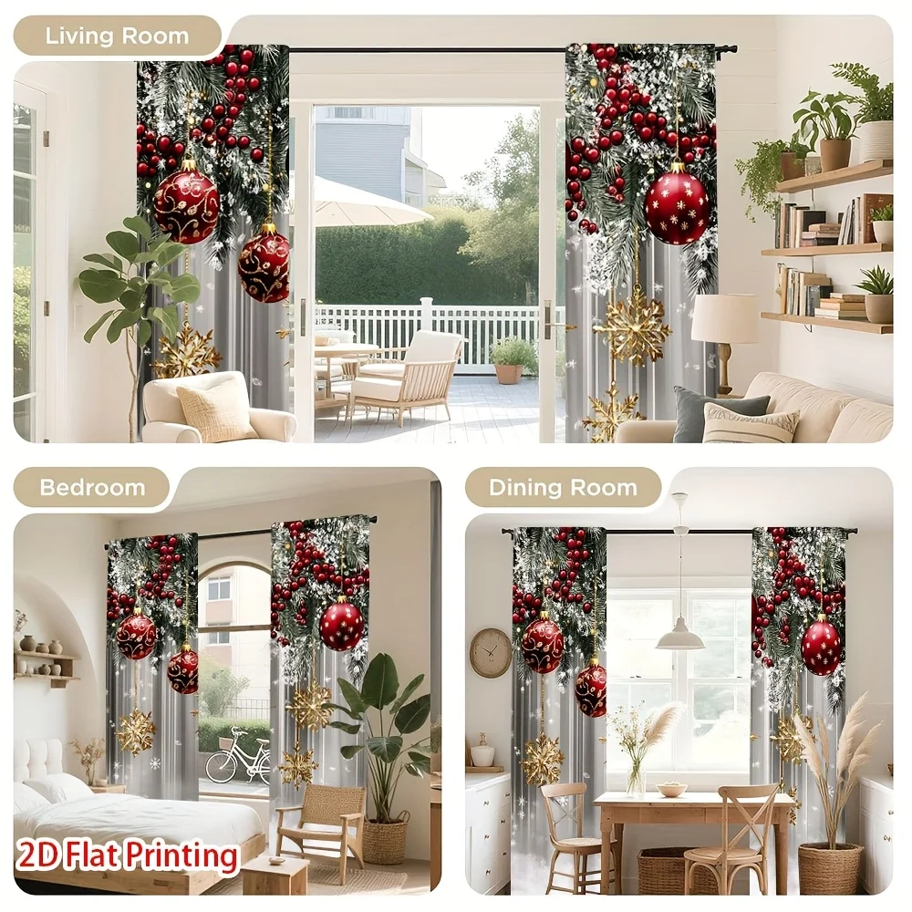 Christmas Ornament Garland Curtain Set 5