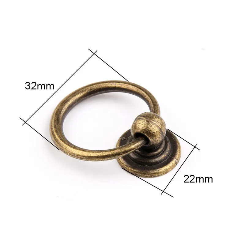 Furniture Handles Ball Lever Knob Antique Bronze Cabinet Drawer Knobs Dresser Cupboard Wardrobe Furniture Pulls Ring Handle Wooden Box Jewelry Knobs door knocker