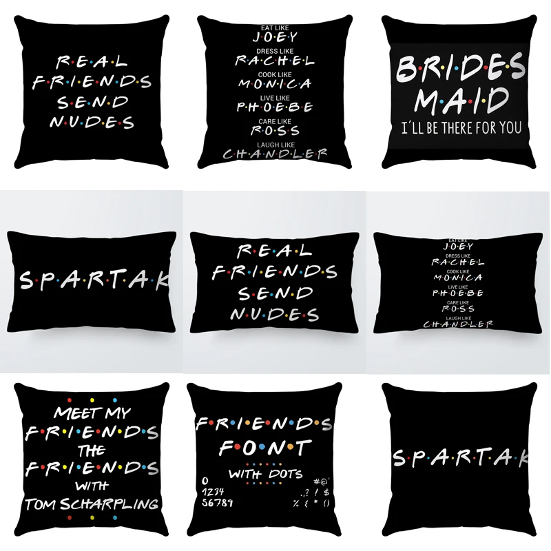 30cmx50cm 50CMX50CM black background friends Short plush fabric rectangle throw pillow covers cushion cover decorative pillows |
