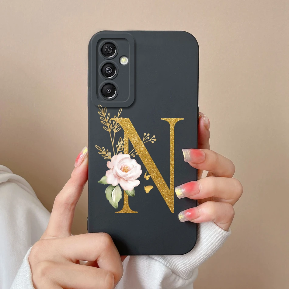 Elegant Rose Letter Soft Silicone Camera Protector Phone Case - Simple Liquid Silicone Back Cover in Rose