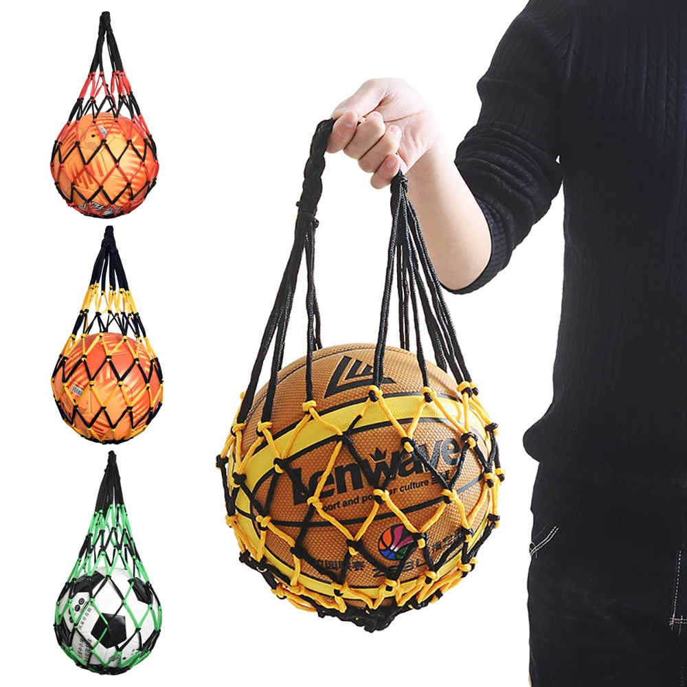 1PCS basketball net bag Nylon storage bag Single ball Carry portable equipment Outdoor sports soccer volleyball bag
