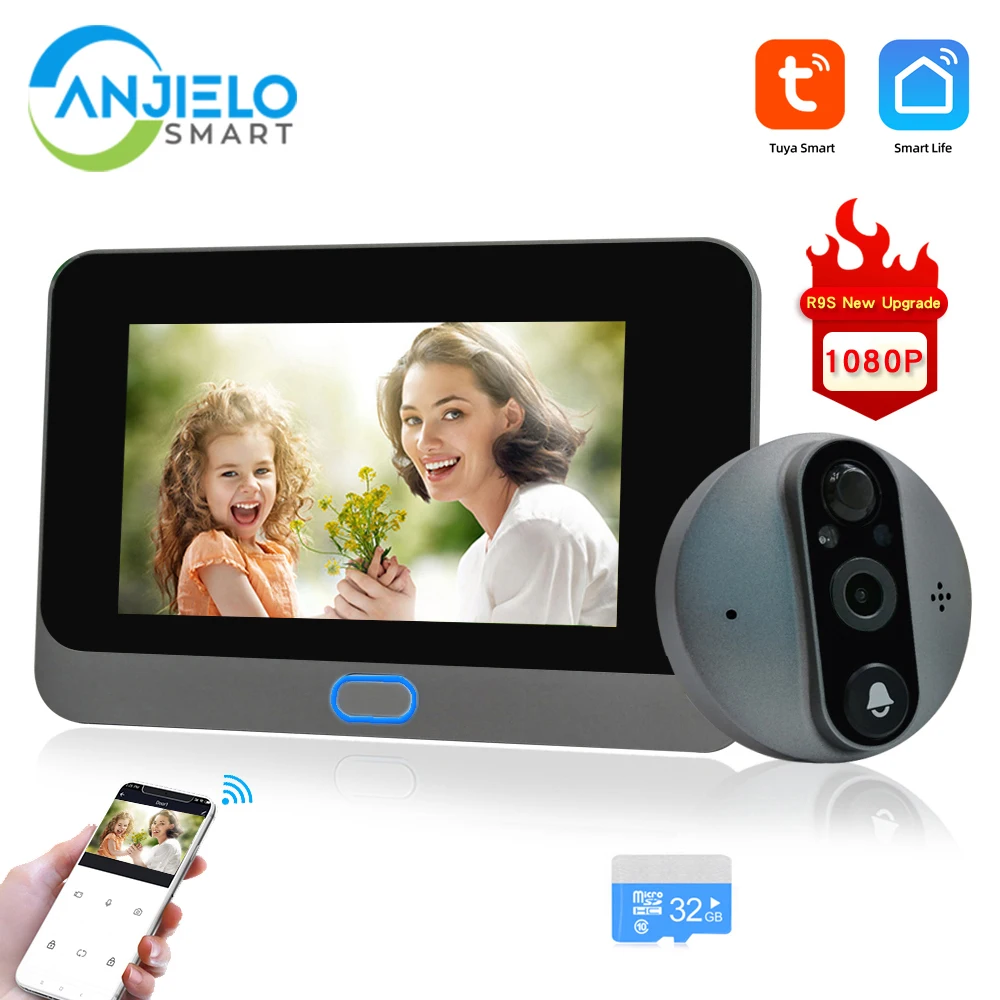 Новый 1080 P Wi-Fi беспроводной видеодомофон для домашнего дверного звонка Tuya видео