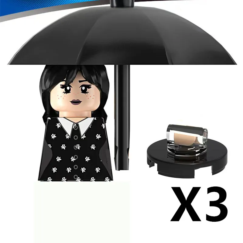 KF1897 WM2575 Wednesday Addams Movies Anime WM Blocks Bricks Mini Action Toy Figures Kids Educational Assemble Toys Dolls Gifts 3