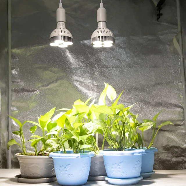 Par Led Grow Izzótest E27 Növényi Izzó, Ventilátor, Teljes Spektrumú Lámpák A Beltéri Növények Zöldségeihez És Palántához - Image 6