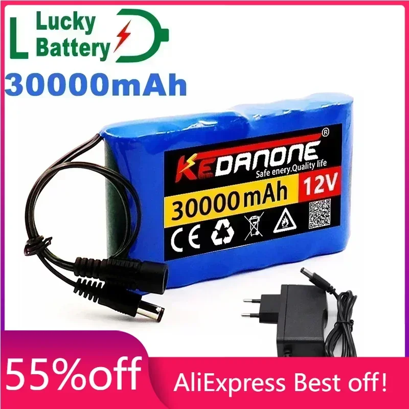 

Lucky Rechargeable Battery 12V 30000mah Lithium Battery Pack Capacity DC 12.6V 30Ah CCTV Cam Monitor with Charger