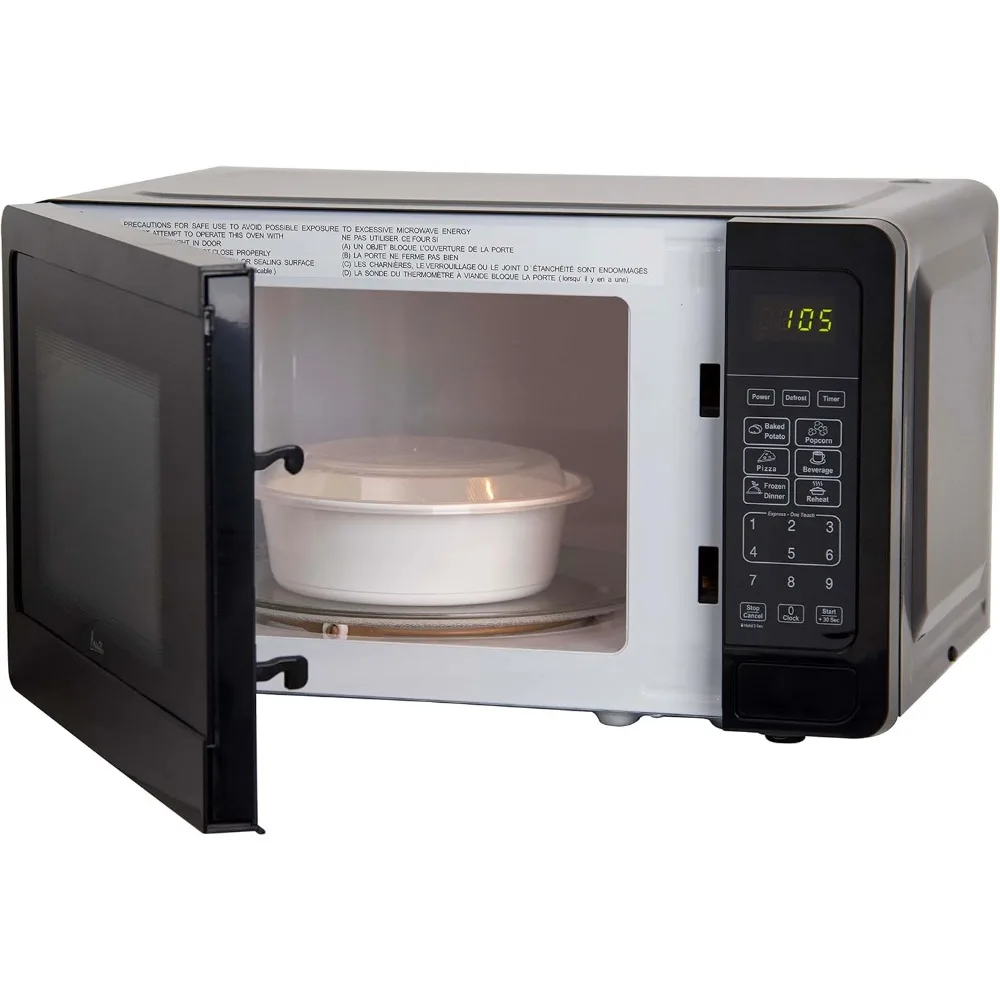 Microwave Oven 700W Compact with 6 Pre Cooking Settings, Speed Defrost, Electronic Control Panel and Glass Turntable 6