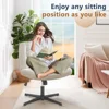 Cross Legged Office Chair, Armless Wide Desk  No Wheels, Modern Home Desk Chairs Swivel Adjustable 2