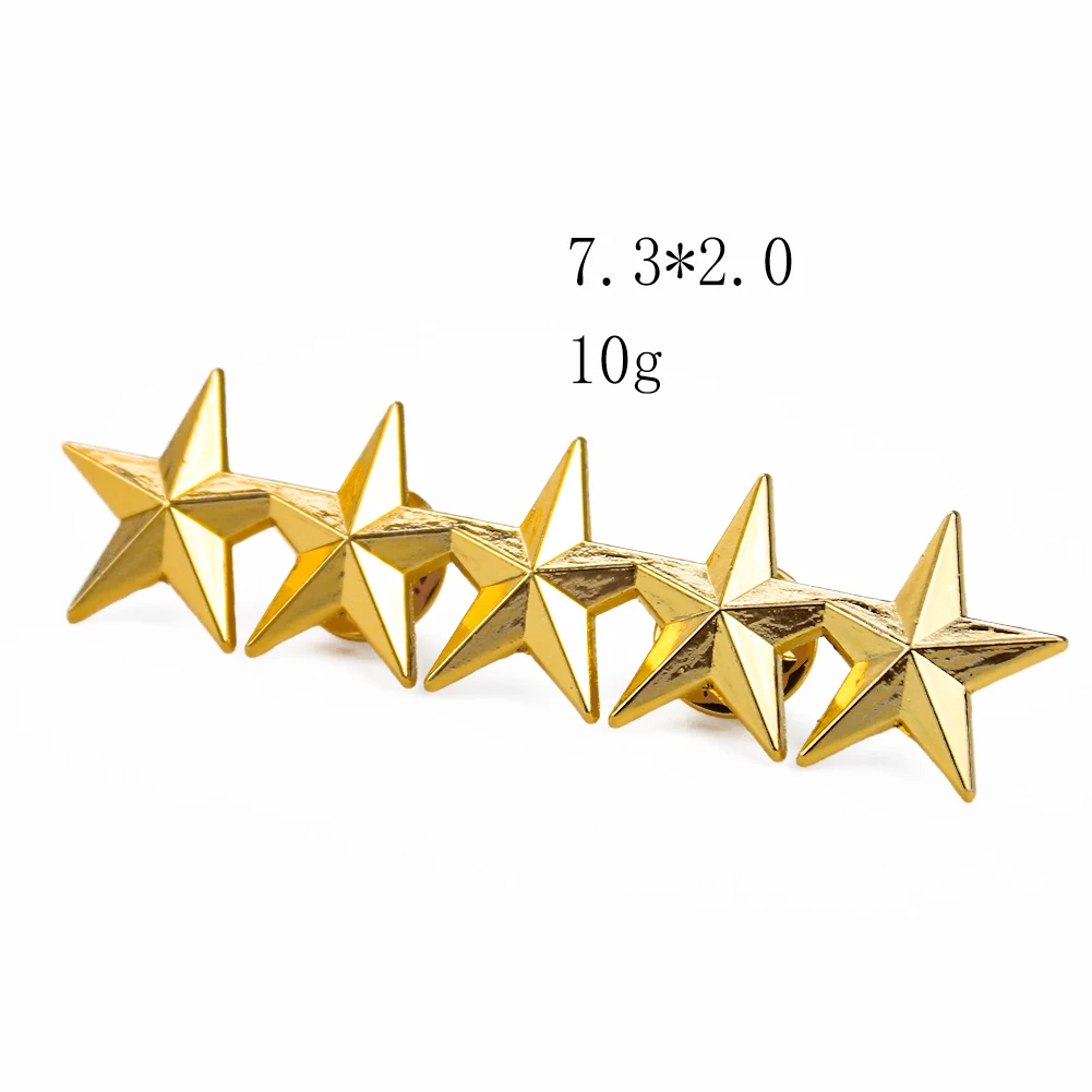 Metal Enamel Pin Badge Brooch Star Gold 3d 5 Five Pointed Star Pentagram Gold 