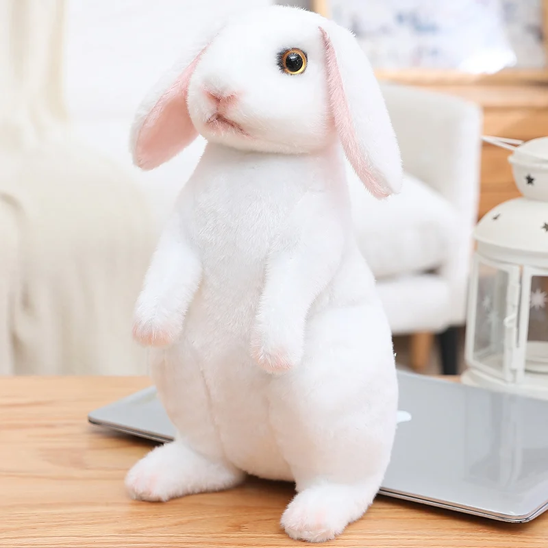 Nice Simulation Cute Rabbit Plush Fur Realistic Kawaii Animal Easter Bunny Rabbit Toy Model Gift Home Decoration