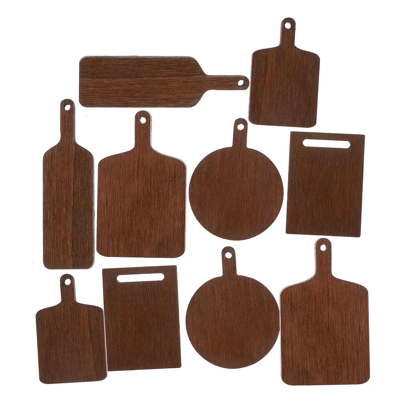 

10Pcs Mini Cutting Board Mini House Cutting Board Model Miniature Wooden Chopping Board Decor