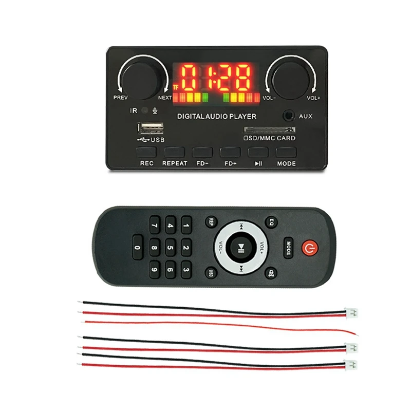 MP3 WMA 디코더 보드 무선 블루투스 5.0, 자동차 MP3 플레이어, USB 레코드 모듈, FM AUX 라디오, 스피커용, 7V-25V 디코더
