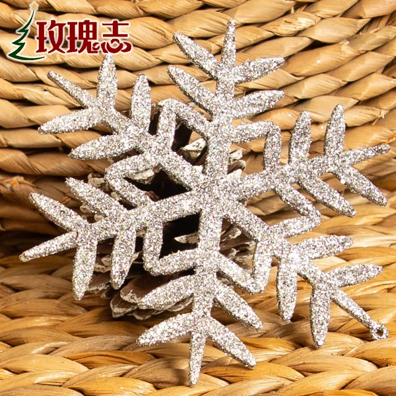 

Christmas tree ornaments rattan garland ornaments silver glitter 12cm