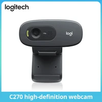 Logitech-cámara web C270 para ordenador portátil, minicámara de 720P con micrófono incorporado, USB 2,0, para videoconferencia, Original