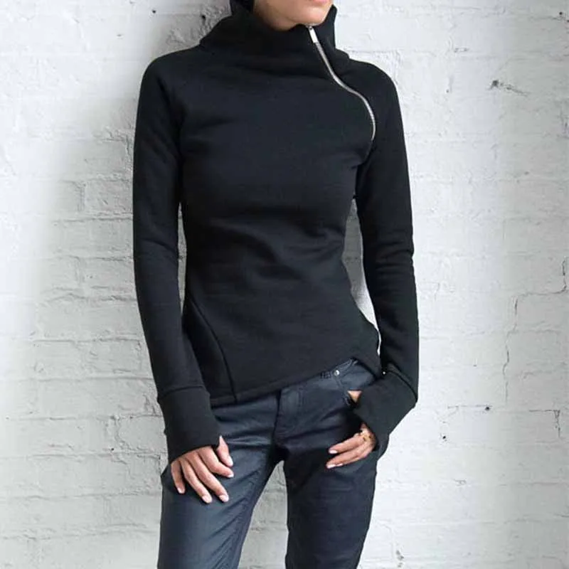 

Women Hoodies Balck Long Sleeve Female Pullover Blouse Basic Undershirt Oversized Sweatshirt Bodycon Shirts Solid Korean Sweater
