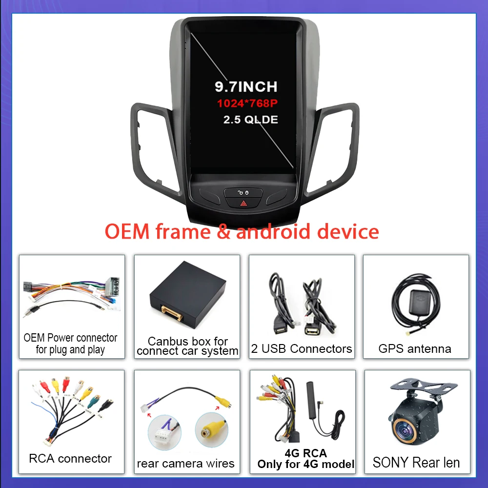 포드 피에스타 MK7 2009-2016 용 테슬라 스타일 카플레이, 자동차 라디오 멀티미디어 비디오 플레이어, 지능형 시스템, 8 코어, 5G 디스플레이, 안드로이드