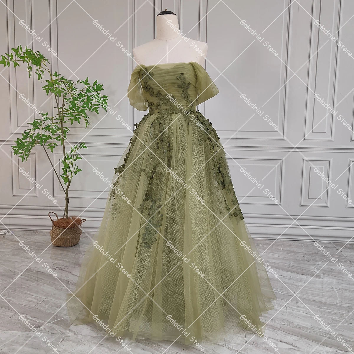 sage green tulle bridesmaid dress Shimmer Cross-Back Straps Wholesale Tulle Bridesmaid Dress with sleeve main image 1