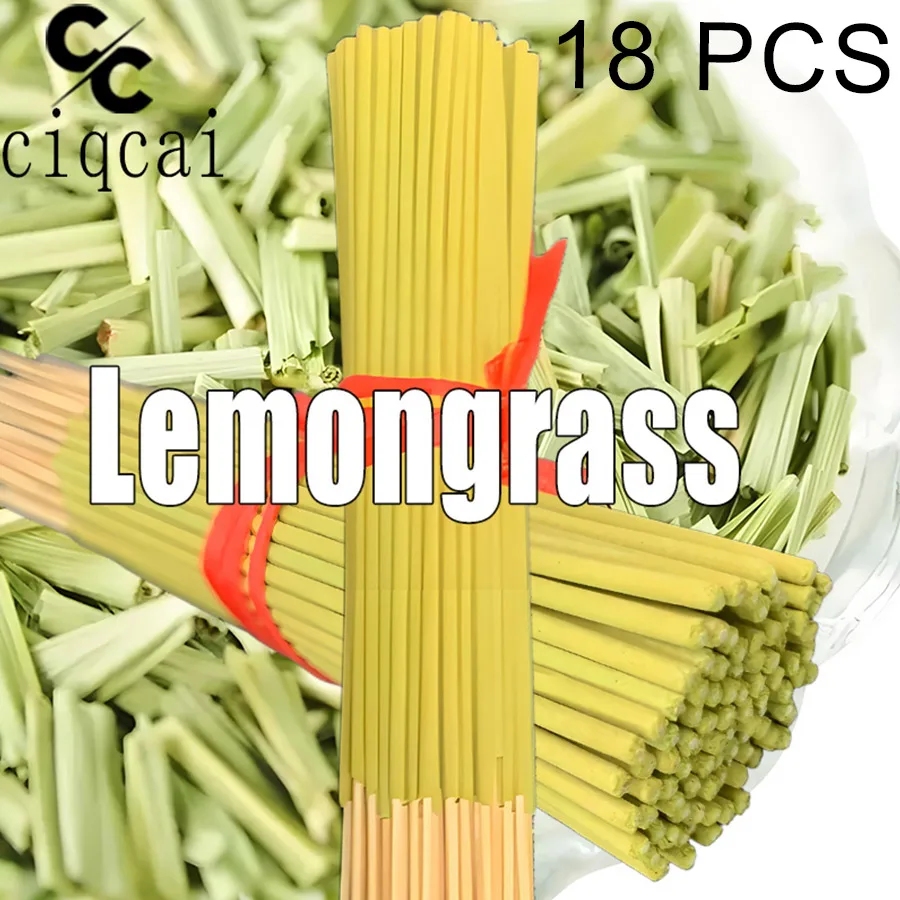 Lemongrass Natural Incense Sticks, 22cm Long High-Quality Handmade Citronella Incense Sticks, Made Entirely by Hand from Lemongrass Powder, with a Rich and Long-Lasting Fragrance, Suitable for Yoga, Meditation, Camping, Tea Rooms, and Home Decoration