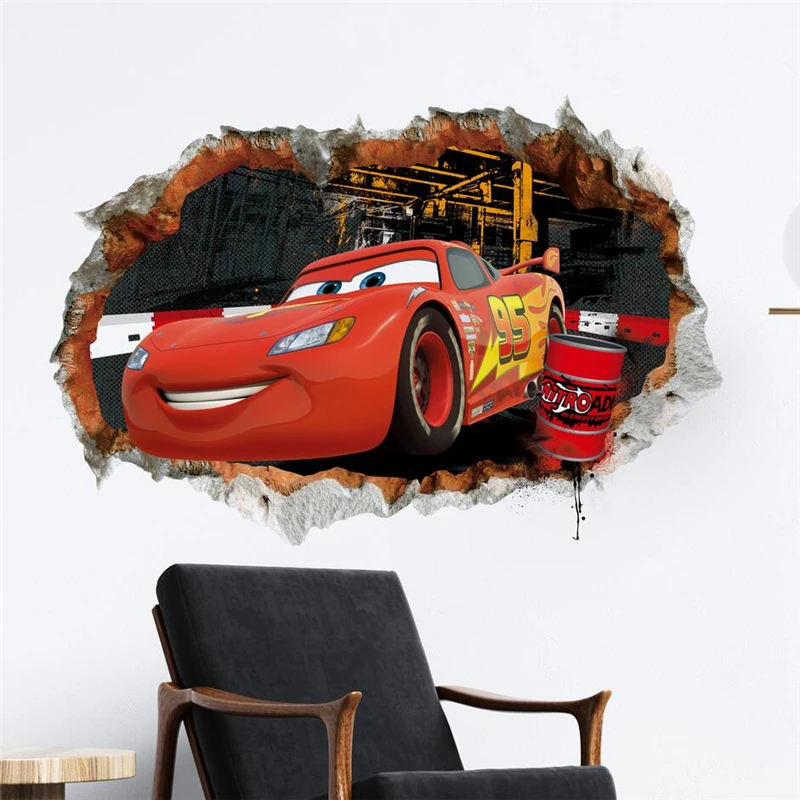 3D Cartoon Lightning McQueen Wall Stickers Kid's Room Kindergarten Bedroom Living Room Diy Wall Decoration wall stickers luminous wall stickers vinyl decal stickers