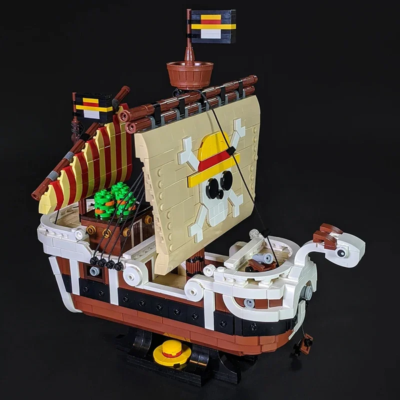 Moc Going Merry Light E Fast Sailing Boat Building Block Kit Avventure Marittime Anime Pirate Ship Model Toys For Kids