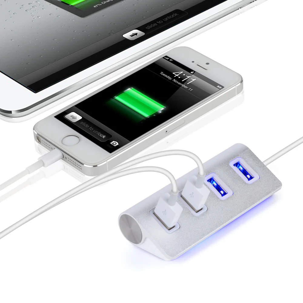 Velocidade Portátil Otg Usb Splitter Cabo Hub Usb Portas 2.0 Portas Alumínio Imac Macbook Air Matebook Laptop pc Tablet Alta - Imagem 3