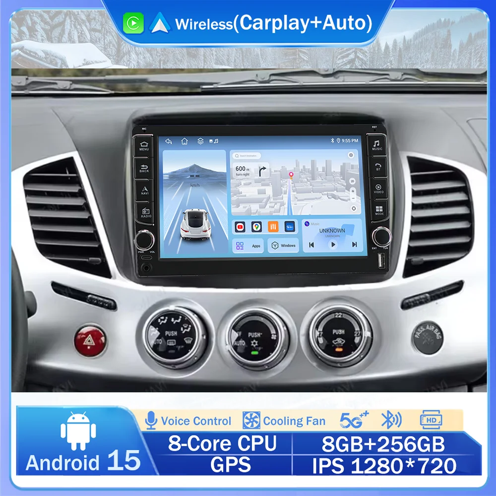 Para Mitsubishi Pajero Sport 2 2008 - 2016 L200 4 Android 15 Carplay coche Auto Radio reproductor Multimidia navegación GPS Carplay 1