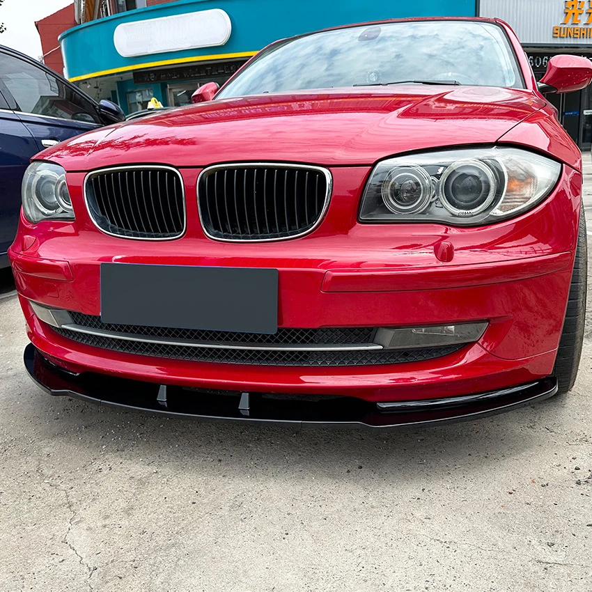 

For BMW 1 Series E81 E82 E87 E88 LCI Standard Model 2007-2011 Gloss Black Car Front Bumper Lip Splitter Spoiler Diffuser Tuning