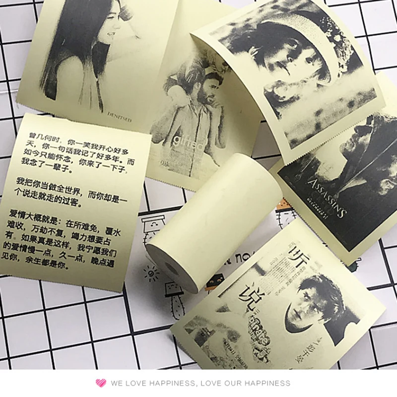 포토 용지 롤 감열식 프린터 1 롤 감열식 프린터 용지, 미니 포켓 포토 프린터 인쇄용 스티커 미니